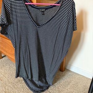 Express Navy Striped Women's Top